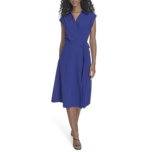 Calvin Klein Women's Casual Aline Pleat Collar Dress