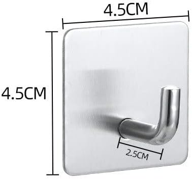 10pcs Nail-free Stainless Steel Self-adhesive Kitchen Bathroom Storage Hook Home Decoration Rack