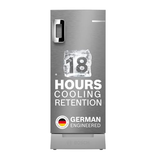 Bosch 207 L, 3 star, Direct-Cool Single Door Refrigerator | 18 Hrs Cooling Retention | 2.5X Faster Cooling | Spacious Multi Box | XL Dry Storage | SuperFreeze (2026 model, CST20S23VI, Fine Steel)