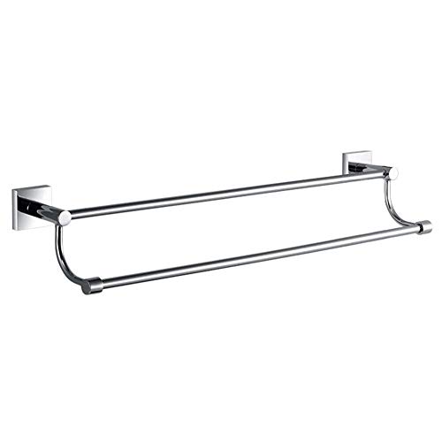 Toalleros Baño Toallero Barra Toalleros Repisa-Cinc Aleación Cromo Doble Polo Baño Montado En La Pared Hardware Colgante Cocina Hotel TINATOPWIDE (Color : A, Size : 61 * 14.5 * 10.4cm) Cover