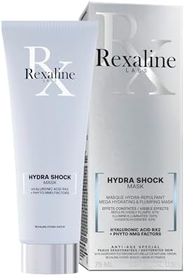 Rexaline - Hydra-Shock - Hyper-Hydrating Rejuvenating Mask - Moisturizing/Hydrating face mask - Anti wrinkle, anti aging and plumping face mask with Hyaluronic Acid - Cruelty free -75ml