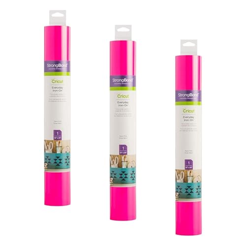Cricut Everyday Neon Pink Iron On Vinyl 12" x 24" 3-Pack