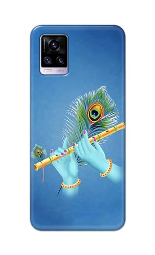 Image of Plastic Printfidaa Printed Hard Back Cover Case For Vivo V20 | Vivo V20 2021 Back Cover (Flute In Krishna Hands) -112, Multicolor