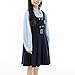 Girls Preppy Style Pleated Jumper Dress with Long Sleeve Lapel Shirt Cute School Uniform Outfits for 5-14 Years