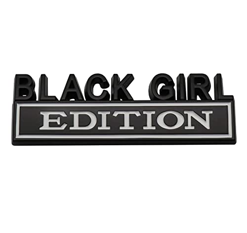 Image of 2Pc Black Girl Edition Emblem 3D Fender Badge Car Truck Decal Fit for Car Truck SUV (Black White)