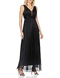 APART Fashion Damen APART Elegantes, Abendkleid, metallischer Glanz, V-Ausschnitt mit Mesh, Empire-Stil Kleid für besondere Anlässe, schwarz, 36