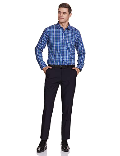 Image of Park Avenue Men's Pure Cotton Checks Pattern Slim Fit Cut Away Collar Full Sleeve Casual Shirt