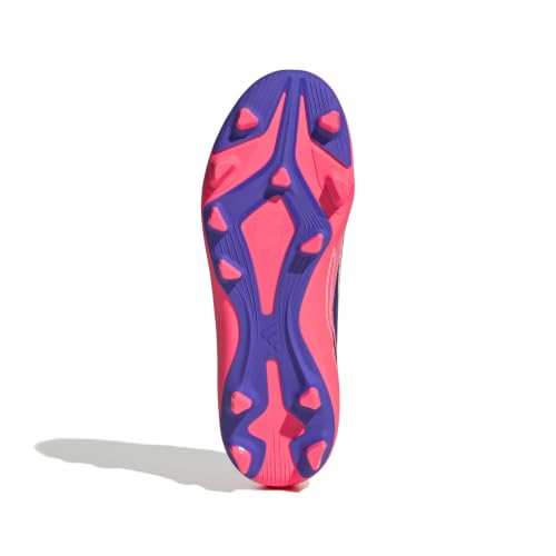 adidas Unisex-Kids F50 Hyperfast Club Firm Ground/Multi Ground, WhiteSolarPurpleSolarTurbo, 6 by adidas - Used condition - Image 2