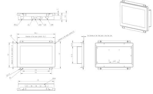Image of 7 Inch Open Frame Capacitive Touchscreen Monitor - 10-Point Touch 1024x600 300 Nits IP65 Waterproof Display VESA Panel Mount - for Kiosk POS HMI Automation Digital Signage 7x24h Industrial Work