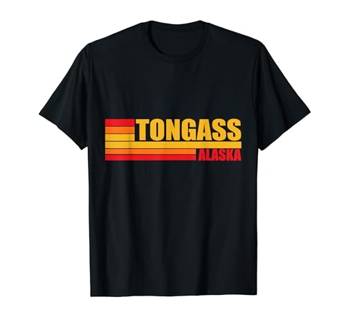 Rojo Retro Vintage Tongass Alaska AK State Camp Caminata Naturaleza Camiseta