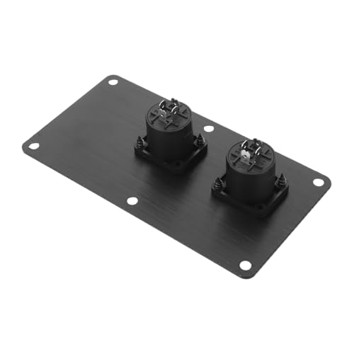 SUPVOX Placa Terminal para Altavoces de Aleación de Aluminio con Conectores Xlr de Pines Duales Caja de Unión para Sistemas de Audio Profesional y de Grabación