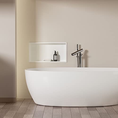 Neodrain Shower Niche, Insert Bathroom Storage Shower Shelf, Stainless Steel Recessed Wall Niche No Tiled Recessed Cabinet Waterproof for Shower Storage(White,24"x12") by Neodrain - Image 9