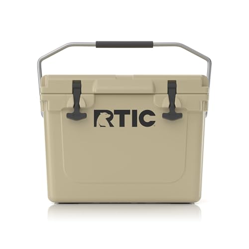RTIC 20 QT Ultra-Tough Cooler Hard Insulated Portable Ice Chest Box for Beach, Drink, Beverage, Camping, Picnic, Fishing, Boat, Barbecue, Tan