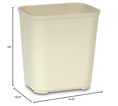 Image of Rubbermaid Commercial Products Fire Resistant Wastebasket 7GAL /28 QT Beige for Hospitals /Schools /Hotels /Offices