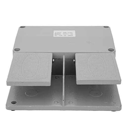 Foot Switch,Dual Foot Pedal Switch,Momentary Foot Operated Pedal Controller Power Switch 380VAC 10A, for lathes,Drills, Punching Machines,