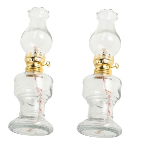 FUTUREORYY Lámpara De Aceite De Estilo Vintage, 4 Mechas, Vidrio Resistente, 20,5 x 6,5 x 6,5 Cm, Queroseno, para Uso En Tienda De Campaña y Decoración Interior