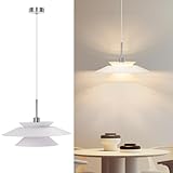 ZMH Hängelampe Vintage Hängeleuchte Esstisch Pendelleuchte Metall E14 1 Flammig Modern Höhenverstellbar Esszimmerlampe Weiß Esstischlampe für Esszimmer Küche schlafzimmer Wohnzimmer