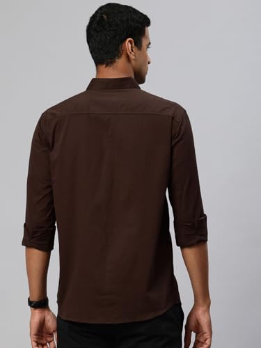 Image of Majestic Man Comfort Slim Fit Solid Pure Cotton Self Design Casual Shirt