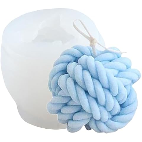 XIAOSHUI Woolen Ball Candle Mold Knot Candle Mold Yarn Ball Candle Silicone Molds Woolen Ball Resin Casting Mold for Candle Making Mold Candle Home Decorate Mold Aromatherapy Gypsum Candles Clay Craft Cover