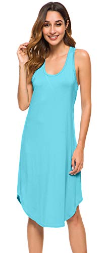 WiWi Soft Nightgowns for Women Sleeveless Racerback Nightgown Plus Size Pajamas Sleepshirts S-4X3
