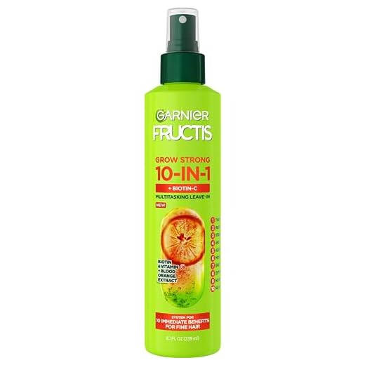 Garnier Fructis Grow Strong Thickening 10-in-1 Spray to Help Thicken, Protect and Strengthen Fine and Thin Hair, Vegan Hair Care 8.1 Fl Oz