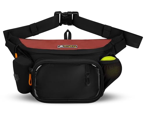 OllyDog Pacote Trailblazer com bola de borracha, pochete para cães, mãos livres para treinamento, mo