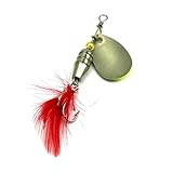 ARTSEWPLY 10pcs Metal Sequins Fishing Lures and Hooks Set, Freshwater Spinnerbait Baits Kit for Bass Trout Fishing Accessories