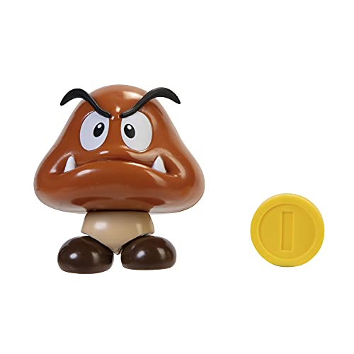 Super Mario Action Figure 4 Inch Goomba Collectible Toy With Coin Accessory #TOP1