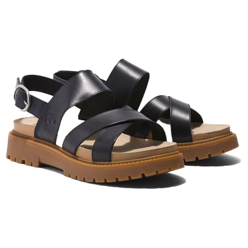 Timberland Timberland Women's Clairemont Way Cross-Strap Sandal, Black, 7 Medium