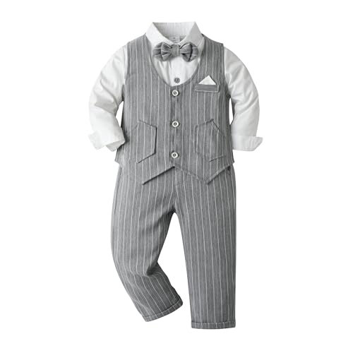 Image of Mud Kingdom Boys Suits for Weddings White Shirts, Vests and Pants Clothes Sets