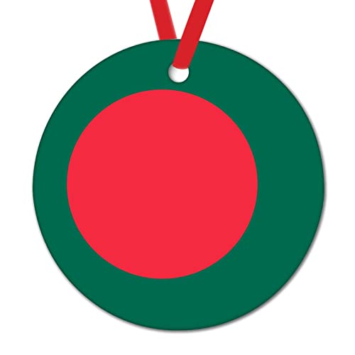 Bangladesh stad souvenir julprydnad för barn Bangladesh flagga nyhet rund keramik julgransdekoration prydnad nationell flagga juldekor