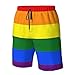 Men & Boys Fit Swim Trunks for Beach Athletic Hiking Quick Dry Drawstring Essentials Half Pants with Pockets Lining, Beachwear LGBT Pride Rainbow Flag Fashion Swim Trunks
