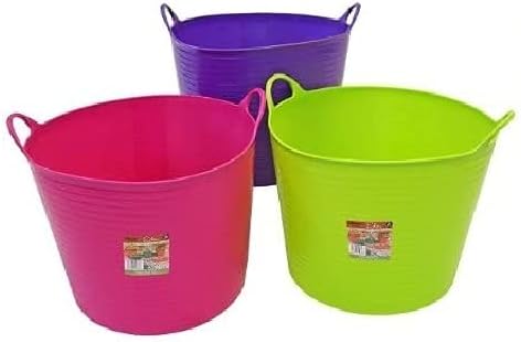 15 Litre Plastic Flexible Storage Flexi Tub / Buckets / Container - Pack Of 3