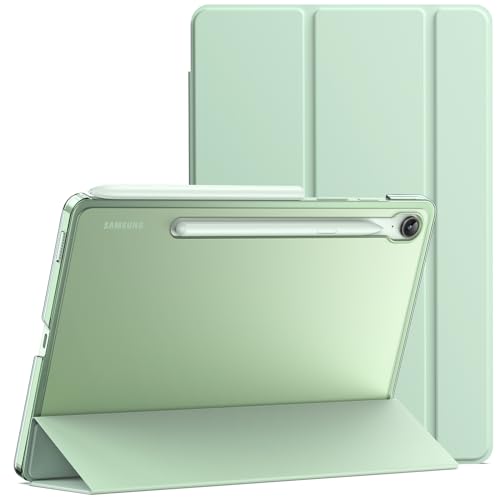 JETech Case for Samsung Galaxy Tab S10 Lite / S10 FE / S9 FE 10.9-Inch, Slim Translucent Back Tri-Fold Stand Protective Tablet Cover, Support S Pen Charging, Auto Wake/Sleep (Mint)