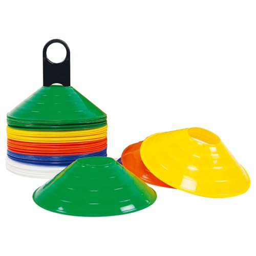 Image of Protoner Sports Training Disc Cones, Multicolour Ground Markers, Set of 50-10 Options, Agility Training Equipment (Mini Marker 50)