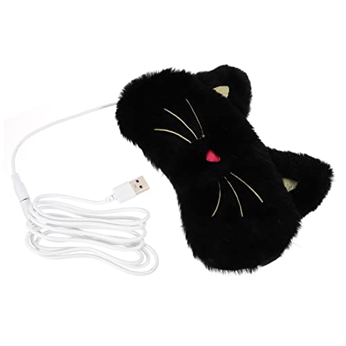DEARMAMY 1 Heated Eye Mask Portable Shading Eye Patch for Comfortable Sleep Cartoon Design with Absorption Heating Fits All Head Cat
