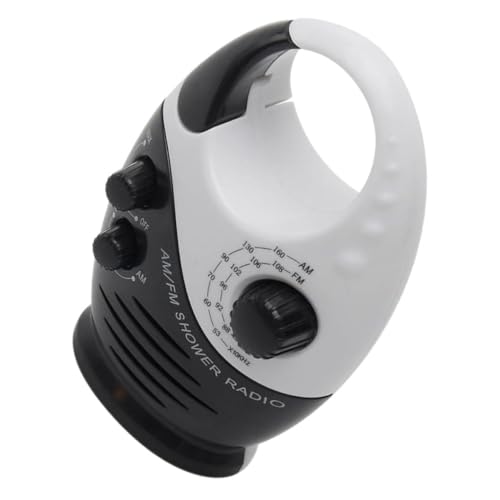 GAROZATION Shower Radio with Am Fm Tuning Portable Radio for Bathroom and Outdoor Use Easy Hanging Design Sound Quality Battery Operated Audio Device