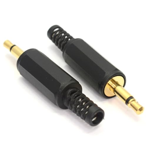 kenable 3,5 mm Mono Klinkenstecker Stecker Ende Vergoldeten L&ouml;ten Yourself [2 St&uuml;ck]