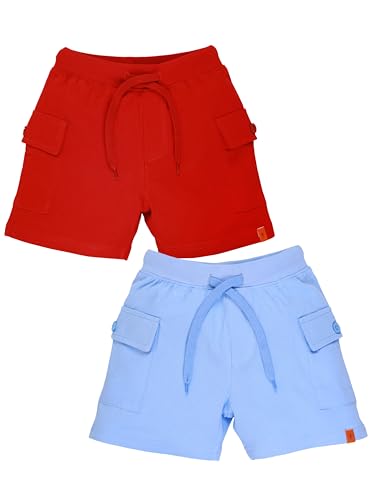 Image of KiddoPanti Boys 100% Cotton Knitted Above Knee Length Basic Cargo Shorts