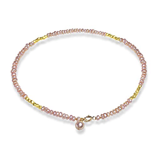 Dainty Cultured Pearls & Vermeil Anklet, Delicate Freshwater Pearls With Gold Filled Accents Anklet, Real Pearl And Silver Bracelet