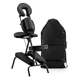DR.LOMILOMI Aluminum Light-Weight Adjustable Folding Portable Travel Massage Chair with Backpack 402 Keanu (Black)