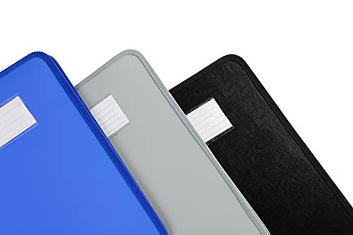 Image of Worldone Zipper Display Book Folder for Documents, with Name Card, Made of 0.8mm Virgin PP Material with 20 Bound Plastic Binder Sleeves, Size FC (fullscap), Blue, Set of 1