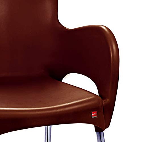 Image of CELLO Xylo Chair (Ice Brown, Set of 6) | Strong and Durable | Easy to Clean | Chair for Living Room, Bed Room, Kitchen, Office Room, Outdoor | 3 Years Warranty