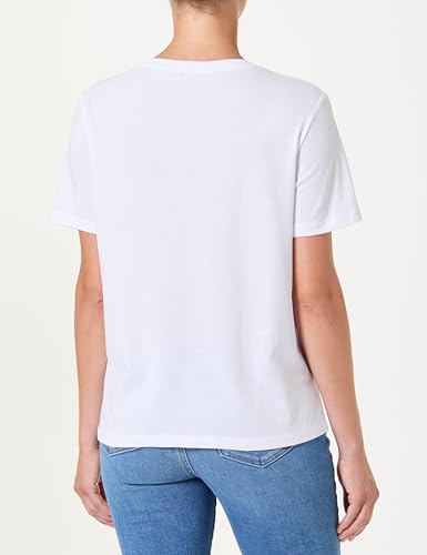 Calvin Klein Damen 2er Pack T-Shirts Kurzarm Logo Tee mit V-Ausschnitt, Weiß (Brilliant White), XS – Ansicht 4