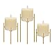 Only-us Metal Pillar Candle Holders Set of 3 Gold Candlesticks for Fireplace/Living Room/Dinning Room Table Candelabra Decoration Modern Art Classic Design with Geometric Shape