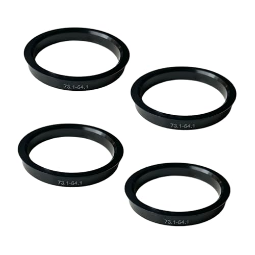 Yekoaru 4 PCS Hub Centric Rings 73.1 to 64.1 Plastic Hubrings O.D:73.1-I.D:64.1 mm Hub Rings Fit for Most Cars (Black)