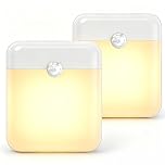 2 Pack Motion Sensor Night Light, LED Motion Sensor Lights Indoor Warm White Auto/On/Off Mode USB Rechargeable Magnetic Battery Night Light for Cruise Room Bedroom Stairs Closet Shelf Hallway Corridor