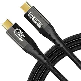 High-Speed Thunderbolt 5 Cable 10FT/3m for Ultra HD Data Transfer and Fast Charging, Supports Dual 8K & 16K Displays, PD3.1 240W, Compatible with USB-C Devices
