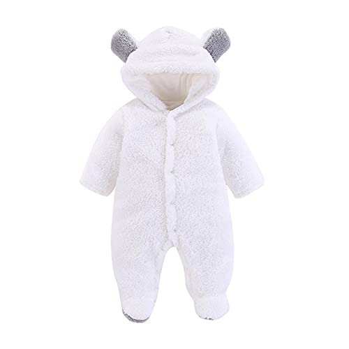 Vimoli Mono para bebé con capucha de Footies, para invierno, con dibujos animados, mono, mono con capucha, diseño de dibujos animados, G White, 3-6 Meses