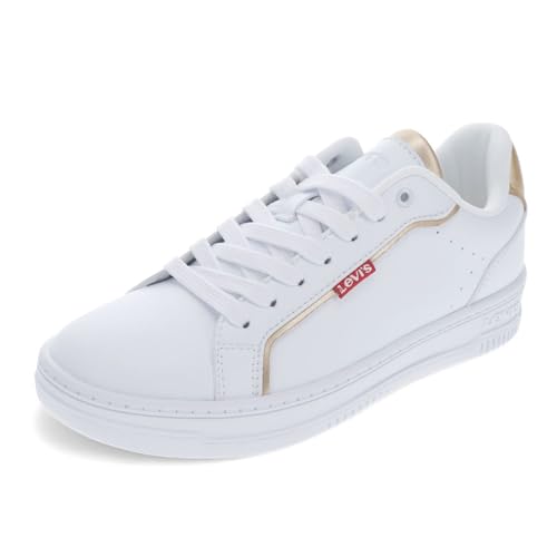 Levi's Damen Carrie Sneaker, Weiß/Gold, 41 EU